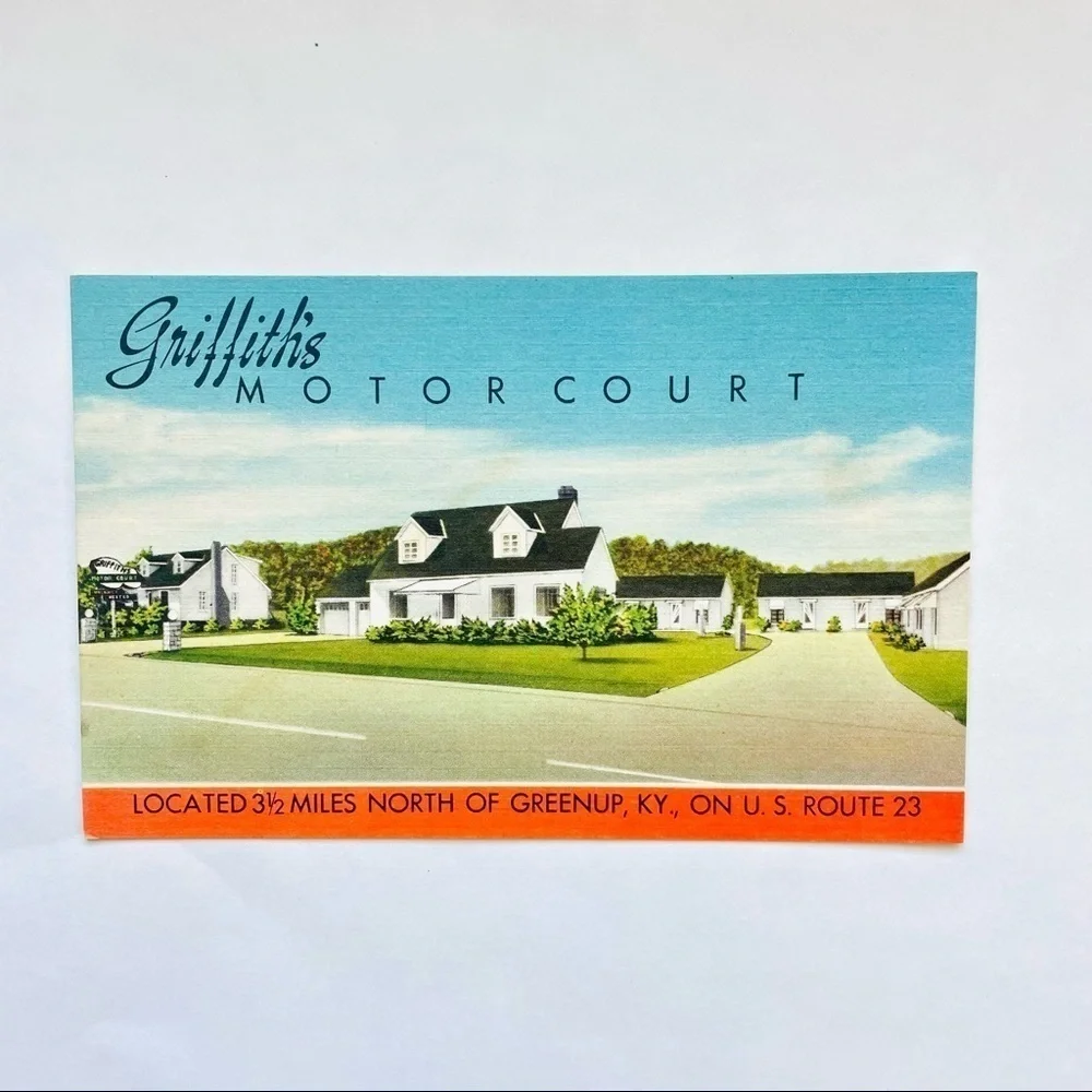 Vintage VTG Griffith’s Motor Court Greenup Kentucky USA Postcard